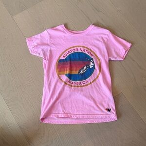 Aviator Nation Kids Pink Rainbow Graphic Tee